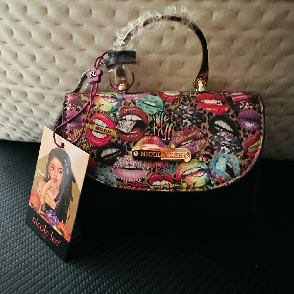 Nicole Lee Colorful Mini Print Satchel - Picture 4 of 9
